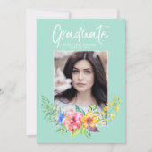 Invitation Aquarelle florale tropicale (Devant)