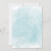 Invitation Aquarelle florale tropicale baby shower garçon ble (Dos)