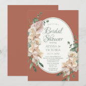 Invitation Aquarelle florale tropicale Fête des mariées LGBTQ (Devant / Derrière)