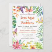 Invitation Aquarelle florale tropicale Mariage de plage moder (Devant)
