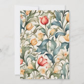 Invitation Aquarelle Florale Tulips William Morris Mariage (Dos)
