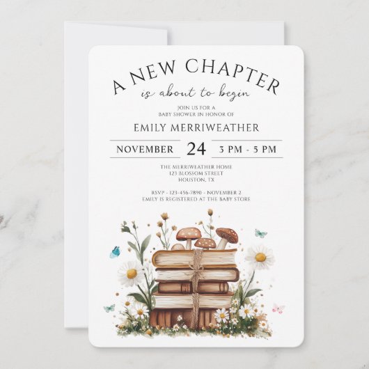 Invitation Aquarelle Florale Un nouveau Baby shower de chapit (Devant)