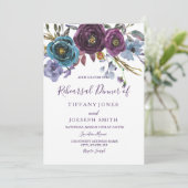 Invitation Aquarelle Florale violet Dîner de répétition éléga (Debout devant)