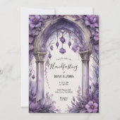 Invitation Aquarelle florale violet gothique païen à la main (Devant)