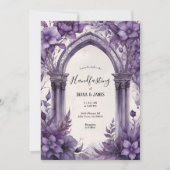 Invitation Aquarelle florale violet gothique païen à la main (Devant)
