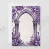 Invitation Aquarelle florale violet gothique païen à la main (Dos)