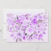 Invitation Aquarelle florale violet lavande graduation photo (Dos)