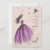 Invitation Aquarelle Florale Violet Tones Quinceañera (Dos)