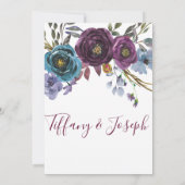 Invitation Aquarelle florale violette Élégante Partie d'engag (Dos)