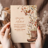 Invitation Aquarelle Florale Western Cowboy Boots Mariage