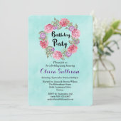 Invitation Aquarelle Florale Wreath Fancy Anniversaire Invita (Debout devant)