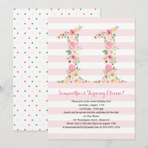 Invitation Aquarelle Florales ELEVEN 11e anniversaire