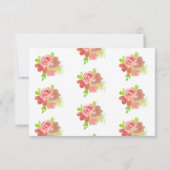 Invitation Aquarelle Florales rose Baptême Baptême Dédication (Dos)