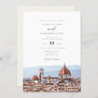 Aquarelle Florence, Italie Mariage Skyline