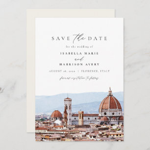 Invitation Aquarelle Florence Italie Skyline Enregistrer la d