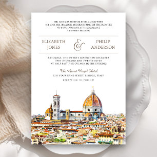 Invitation Aquarelle Florence Italie Tout en un Mariage