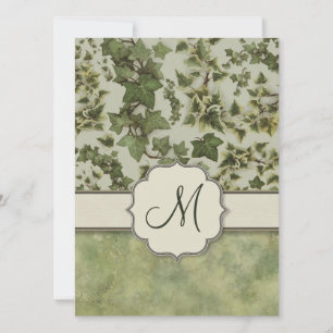 Invitation Aquarelle florentine Ivy avec Monogramme