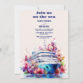 Invitation Aquarelle Floride Hawaii mariage de croisière naut (Devant)