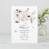 Invitation Aquarelle Floride USA Destination Mariage Photo (Debout devant)