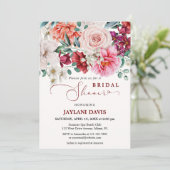 Invitation Aquarelle floue Boho Peony Fête des mariées (Debout devant)