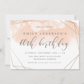 Invitation Aquarelle floue Géométrique 60e anniversaire (Devant)