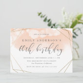 Invitation Aquarelle floue Géométrique 60e anniversaire (Debout devant)