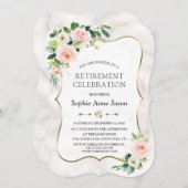 Invitation Aquarelle Flush Flowers Gold Retraite (Devant / Derrière)