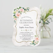 Invitation Aquarelle Flush Flowers Gold Retraite (Debout devant)