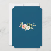 Invitation Aquarelle Flush Flowers Mariage Gold Navy (Dos)