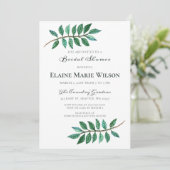 Invitation Aquarelle Foliage Fête des mariées de verdure (Debout devant)