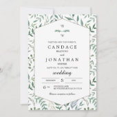 Invitation Aquarelle Foliage Mariage de verdure (Devant)