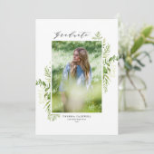Invitation Aquarelle Foliage Vertical Photo Graduation (Debout devant)