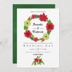 Invitation Aquarelle folklorique Floral Mariage de Noël