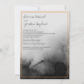 Invitation Aquarelle foncée Noir Halloween Mariage orange (Devant)
