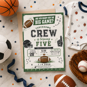 Invitation aquarelle football baby shower