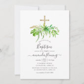 Invitation Aquarelle Forêt Baptême (Devant)