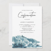 Invitation Aquarelle Forêt Bleue Confirmation hivernale (Devant)