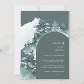 Invitation Aquarelle Forêt Pin vert Mariage (Devant)