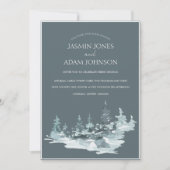 Invitation Aquarelle Forêt Pin vert Mariage (Devant)