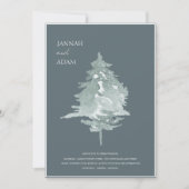 Invitation Aquarelle Forêt Pin vert Mariage (Devant)