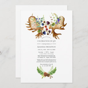 Invitation Aquarelle Forêt rustique Célébration de la vie Pho