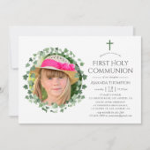 Invitation Aquarelle Forêt Végétation Baptême ou baptême (Devant)