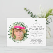 Invitation Aquarelle Forêt Végétation Baptême ou baptême (Debout devant)