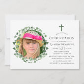 Invitation Aquarelle Forêt Végétation Baptême ou baptême (Devant)