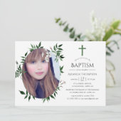 Invitation Aquarelle Forêt Végétation Baptême ou baptême (Debout devant)