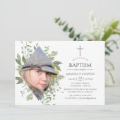 Invitation Aquarelle Forêt Végétation Baptême ou baptême (Debout devant)