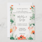 Invitation Aquarelle Forêt Vert, Orange, Mariage blanc (Devant)