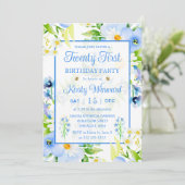 Invitation Aquarelle Forget-Me-Nots & Daisies 21e anniversair (Debout devant)