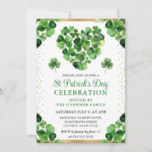 Invitation Aquarelle Four Leaf Clovers St Patrick's Day (Devant)