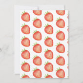 Invitation Aquarelle fraise 1ère fête d'anniversaire (Dos)